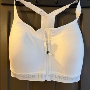 Under Armour Zip-Front White Sports Bra